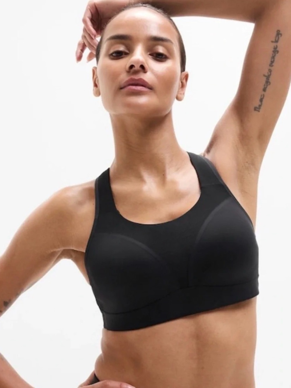 Athleta Invincible Sports Bra 36C NWT Black High Impact Running Gym